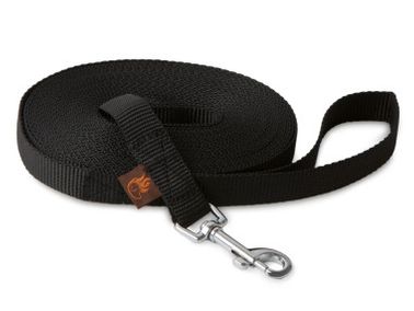 Firedog Tracking leash 20 mm classic snap hook zwart