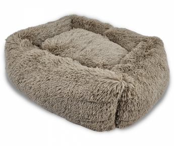 TOPMAST FLUFFY LOUNGE SERIE - HONDENMAND - PLUCHE DIERENMAND - TAUPE